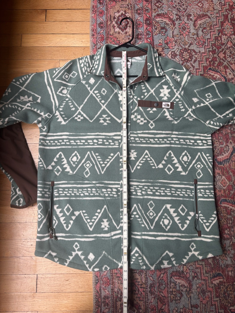The North Face Fleece Jacket - Sage Green & Brown Trim - Picture 8 of 11